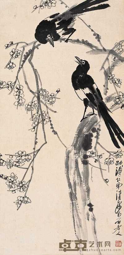 齐白石 喜上眉梢 立轴　 101×49cm